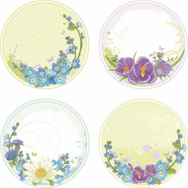 Floral Round Frames Vector Free Vector Eps, Free Vectors File