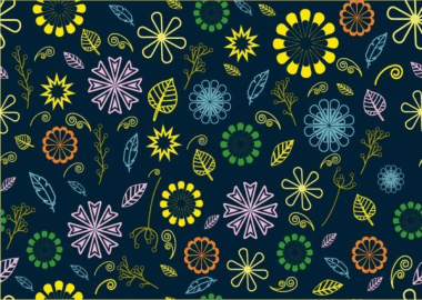 Floral Seamless Pattern Various Colorful Flowers Dark Backdrop Free Vector Eps, Free Vectors File
