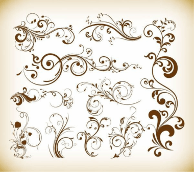 Floral Swirl Set Free Vector Eps, Free Vectors File