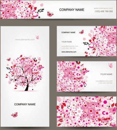 Floral Tree Business Card Design Free Vector Eps, Free Vectors File