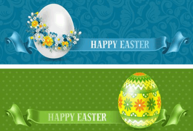 Flower Egg And Floral Egg Easter Banner Free EPS Vector, Free Vectors File