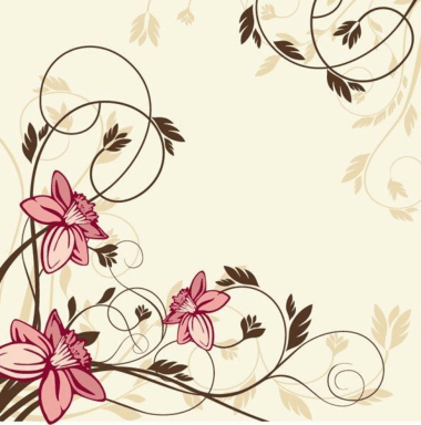 Flower With Swirl Floral Vector Illustration Free EPS Vector, Free Vectors File
