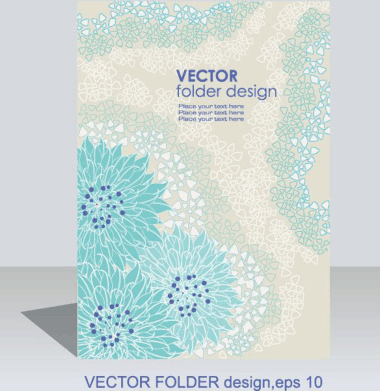 Folder Design Vector Floral Background Free EPS Vector, Free Vectors File