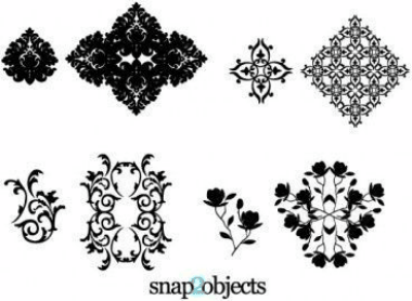Four Vector Floral Ornaments Free EPS Vector, Free Vectors File