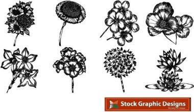 Pack 15 Flower Designs In Eps Format Free EPS Vector, Free Vectors File